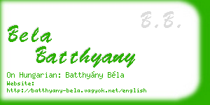 bela batthyany business card